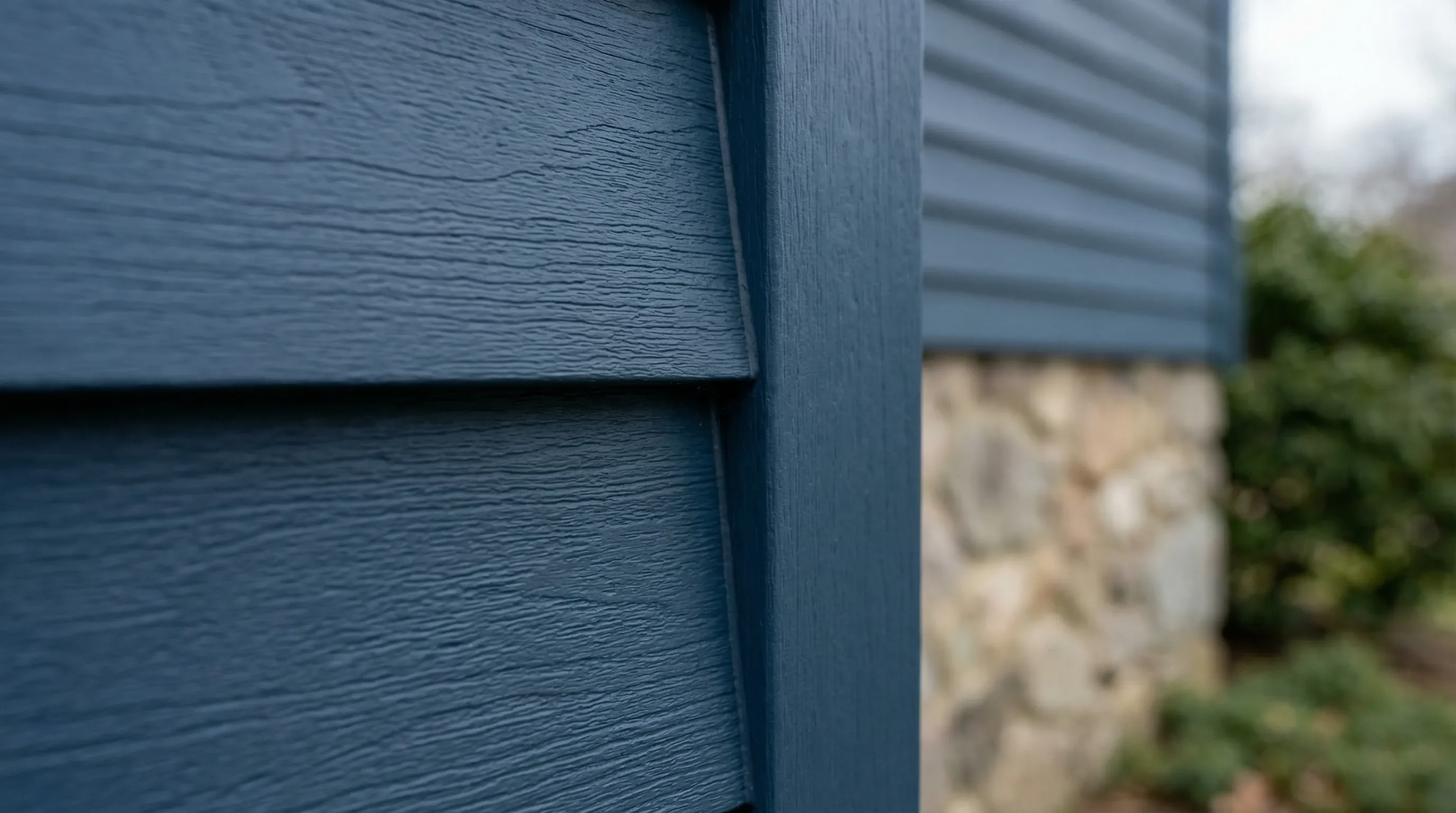 Vinyl Siding Installation Detail in Southern Maine Premium midnight blue vinyl siding detail for a Southern Maine exterior upgrade by GraniteShield Roofing